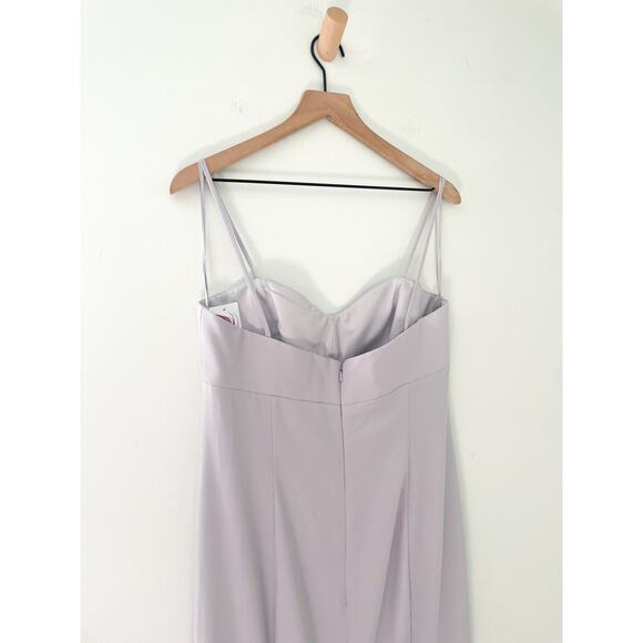 NWT Amsale Angie Bridesmaid Dress Size 10 Gray Dove Crepe Maxi Formal Wedding - Picture 6 of 10
